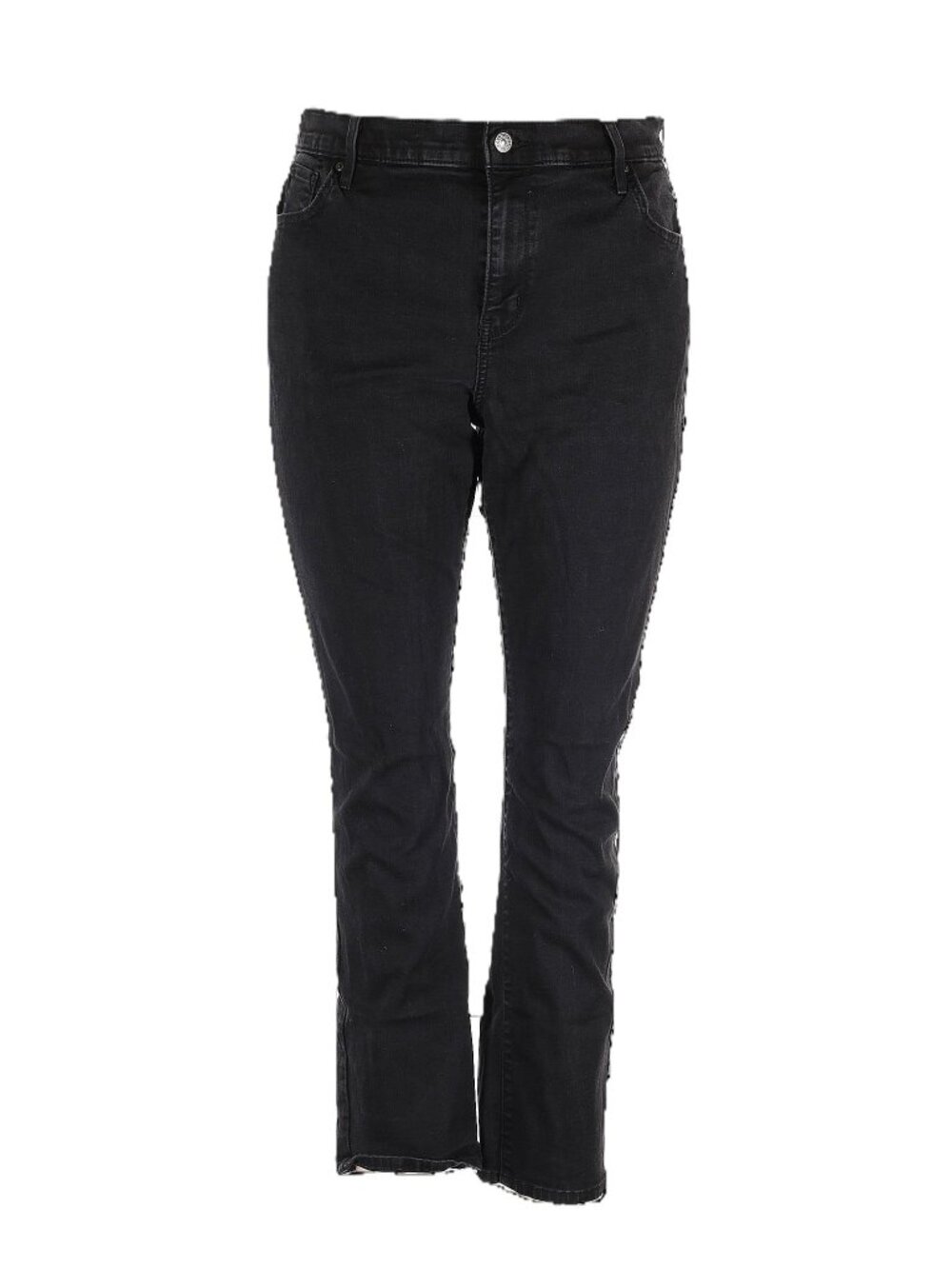 724 LEVI BLACK HIGH RISE STRAIGHT JEANS-16W - Picture 1 of 8